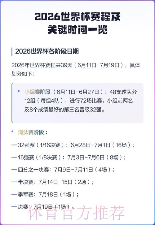 2026世界杯每日赛程一览完整安排怎么查