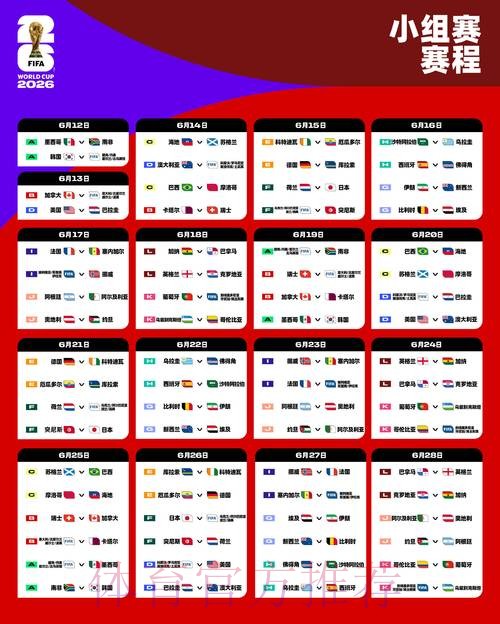 2026世界杯小组赛赛程高清版最新时间表怎么查